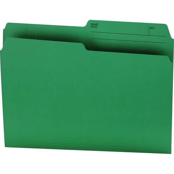 Offix 1/2 Tab Cut Letter Top Tab File Folder - 8 1/2" (215.90 mm) x 11" (279.40 mm) - 10.5 pt. (3.70 mm) - Green - 100 / Box