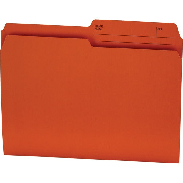 Offix 1/2 Tab Cut Letter Top Tab File Folder - 8 1/2" (215.90 mm) x 11" (279.40 mm) - 10.5 pt. (3.70 mm) - Orange - 100 / Box