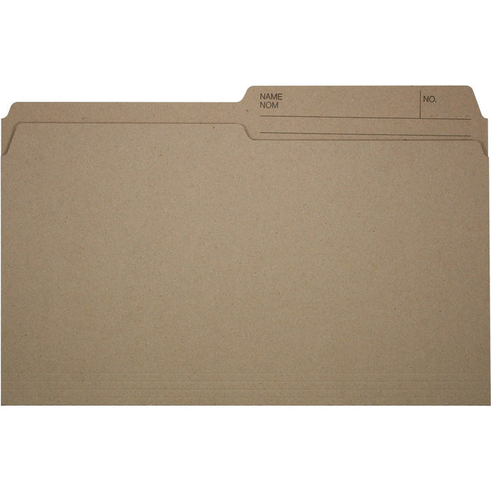 Offix 1/2 Tab Cut Legal Top Tab File Folder - 8 1/2" (215.90 mm) x 14" (355.60 mm) - 10.5 pt. (3.70 mm) - 100 / Box