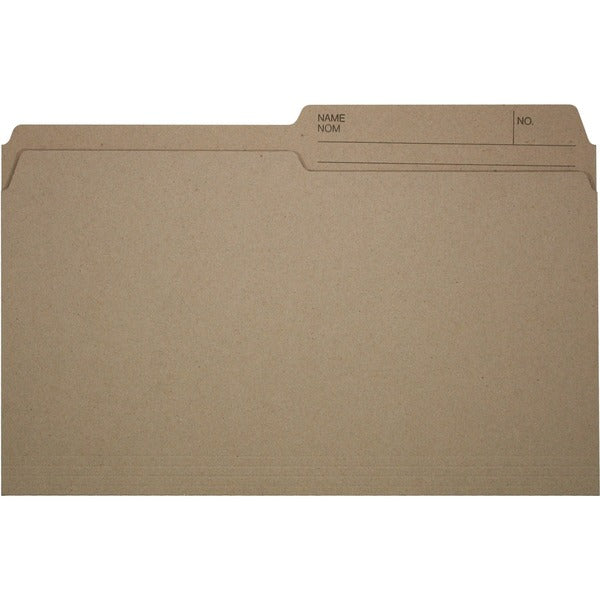 Offix 1/2 Tab Cut Legal Top Tab File Folder - 8 1/2" (215.90 mm) x 14" (355.60 mm) - 10.5 pt. (3.70 mm) - 100 / Box