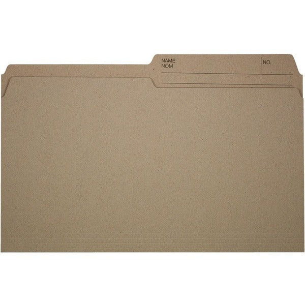 Offix 1/2 Tab Cut Legal Top Tab File Folder - 8 1/2" (215.90 mm) x 14" (355.60 mm) - 10.5 pt. (3.70 mm) - 200 / Box