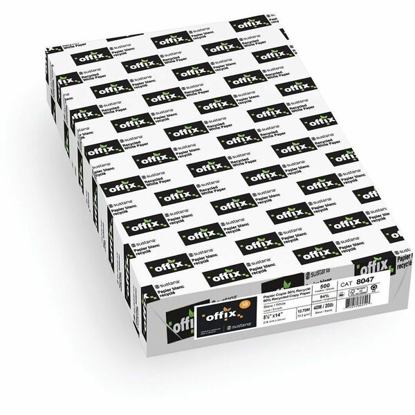 Offix 50 Recycled Paper - 94 Brightness - Legal - 8 1/2" (215.90 mm) x 14" (355.60 mm) - 20 lb (9071.85 g) Basis Weight - 500 / Pack