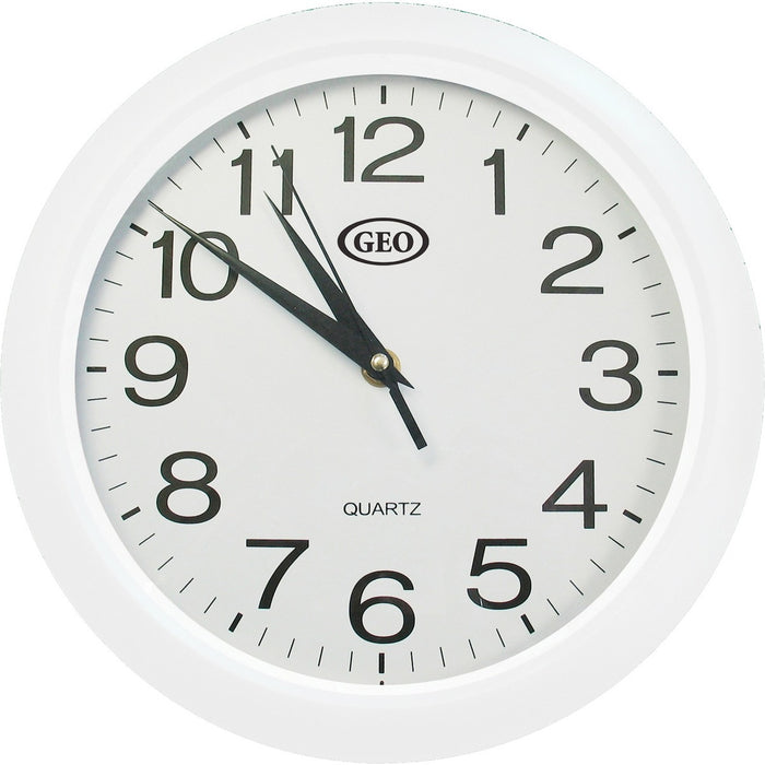 Geocan Wall Clock - Analog - Quartz - White Case