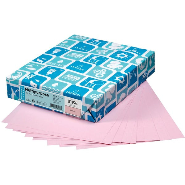 Domtar EarthChoice&reg; Multipurpose Coloured Paper - Letter - 8 1/2" (215.90 mm) x 11" (279.40 mm) - 24 lb (10886.22 g) Basis Weight - Pink - 500 / Pack