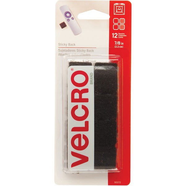 VELCRO&reg; Fasteners - 0.88" (22.2 mm) Length x 0.88" (22.2 mm) Width - Black - 1 / Pack