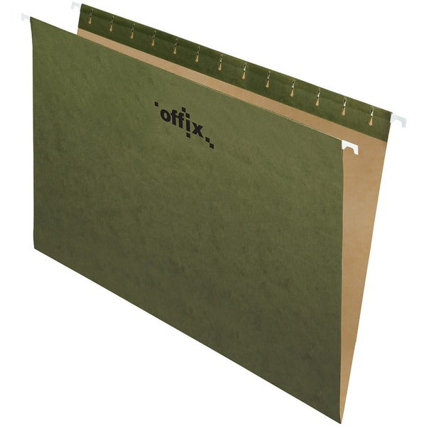 Offix Legal Hanging Folder - 8 1/2" (215.90 mm) x 14" (355.60 mm) - Standard Green - 25 / Box