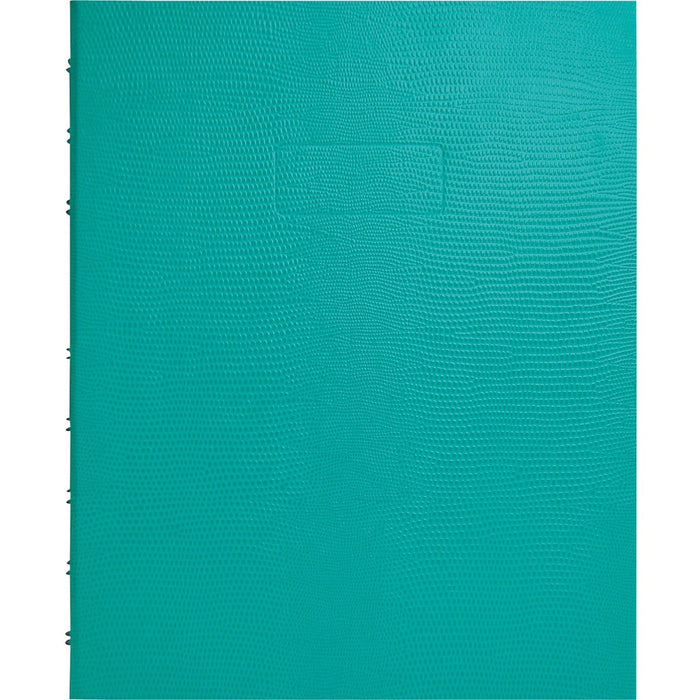 Blueline MiracleBind™ Notebook - 150 Pages - Twin Wirebound - Ruled Margin - 9 1/4" (23.49 cm) x 7 1/4" (18.42 cm) Sheet Size - Turquoise Cover - Micro Perforated, Self-adhesive Tab, Index Sheet, Storage Pocket - Recycled - 1 Each