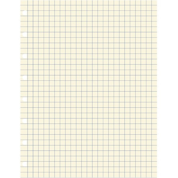 Filofax Refills - Quad Ruled Front Ruling - A5 - 8 1/4" (209.55 mm) x 5 3/4" (146.05 mm) Sheet Size - Cream Paper - 1 Each