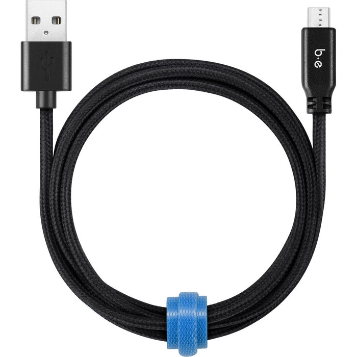 Blu Element Braided Charge/Sync Micro USB Cable 4ft Black - 4 ft (1.22 m) Micro-USB/USB Data Transfer Cable for Wall Charger, Car Charger - First End: 1 x Micro USB 2.0 - Male - Second End: 1 x USB 2.0 - Male - Black - 1 Each