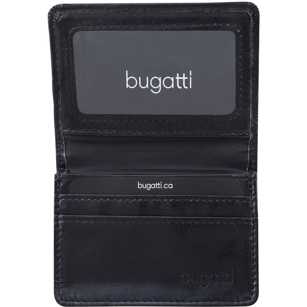 bugatti Carrying Case (Wallet) Credit Card, Business Card, ID Card - Black - Synthetic Leather Body - 2.75" (69.85 mm) Height x 4" (101.60 mm) Width x 1" (25.40 mm) Depth - 1 Each