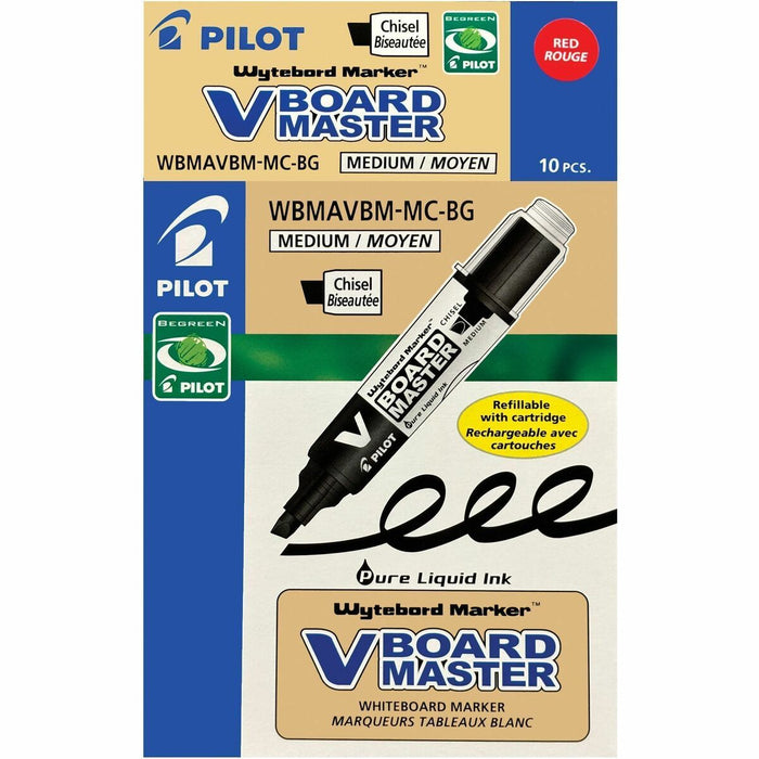 BeGreen V Board Master Dry Erase Whiteboard Marker - Refillable - Red Ink - 1 Each