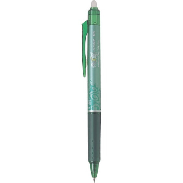 Pilot FriXion&reg; Ball Clicker Retractable Erasable Pen - 0.5 mm Marker Point Size - Refillable - Retractable - Green - Rubber Tip - 1 Each