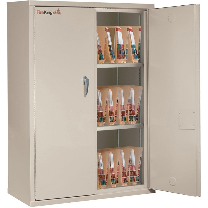FireKing Storage Cabinet - 36" (91.44 cm) Width x 19.25" (48.90 cm) Depth x 44" (111.76 cm) Height - Letter - Fire Proof, Insulated, Built-in Handle, Lockable - Parchment