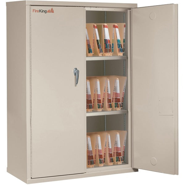 FireKing Storage Cabinet - 36" (914.40 mm) Width x 19.3" (488.95 mm) Depth x 44" (1117.60 mm) Height - Letter - Fire Proof, Insulated, Built-in Handle, Lockable - Parchment