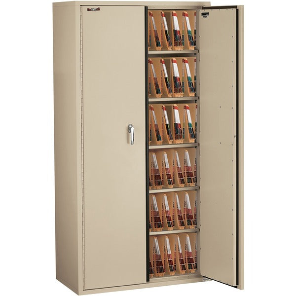 FireKing Storage Cabinet - 36" (914.40 mm) Width x 19.3" (488.95 mm) Depth x 72" (1828.80 mm) Height - Letter - Fire Proof, Insulated, Built-in Handle, Lockable - Parchment