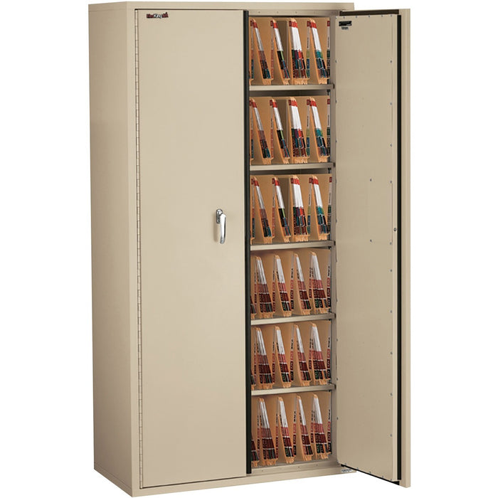 FireKing Storage Cabinet - 36" (91.44 cm) Width x 19.25" (48.90 cm) Depth x 72" (182.88 cm) Height - Letter - Fire Proof, Insulated, Built-in Handle, Lockable - Parchment