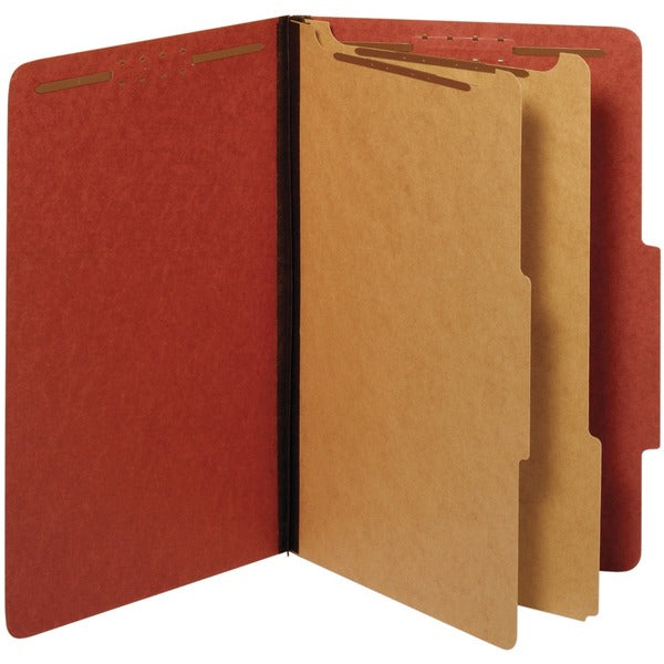 Pendaflex Legal Recycled Classification Folder - 8 1/2" (215.90 mm) x 14" (355.60 mm) - 2 1/2" (63.50 mm) Expansion - 6 Fastener(s) - 25 pt. (8.80 mm) - Red - 60% Recycled - 1 Each