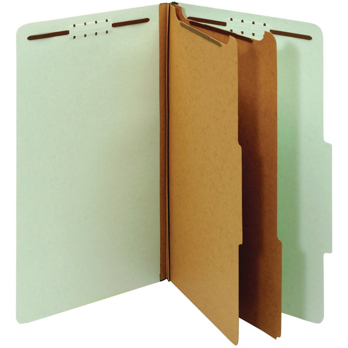 Pendaflex Legal Recycled Classification Folder - 8 1/2" (215.90 mm) x 14" (355.60 mm) - 2 1/2" (63.50 mm) Expansion - 6 Fastener(s) - 25 pt. (8.80 mm) - Green - Reinforced Gusset, Acid-free, Tab - 60% Recycled - 1 Each
