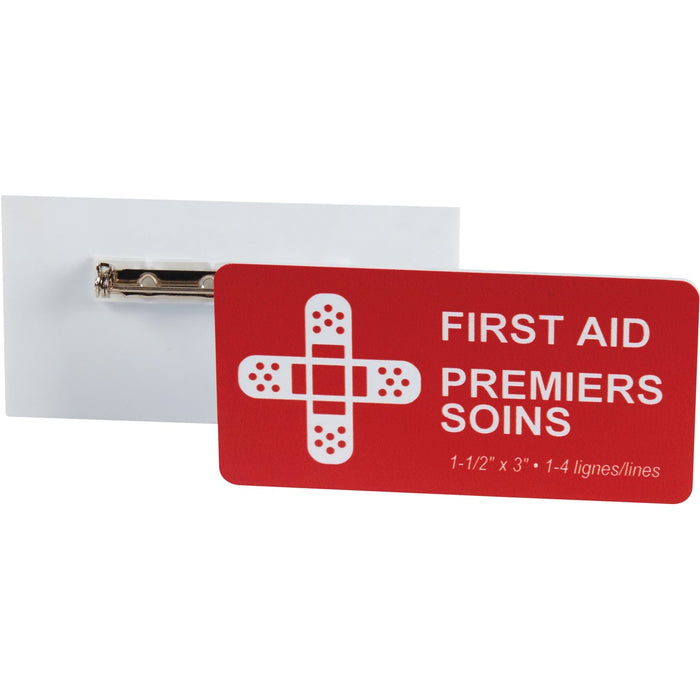 Derome Colour Printed Badge with Magnet - 3" (76.20 mm) Width x 1.50" (38.10 mm) Height - Magnetic - 1 Each