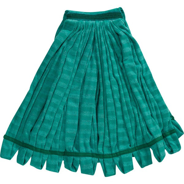 Rubbermaid Commercial 24 OZ Microfiber Tube Wet Mop, 1" Headband, Green - Large - 6" (152.40 mm) Width x 1" (25.40 mm) Length x 1" (25.40 mm) Depth - Fatigue Resistant, Bleach-safe, Absorbent, Easy to Use, Launderable - MicroFiber, Polyester, PVC - Green