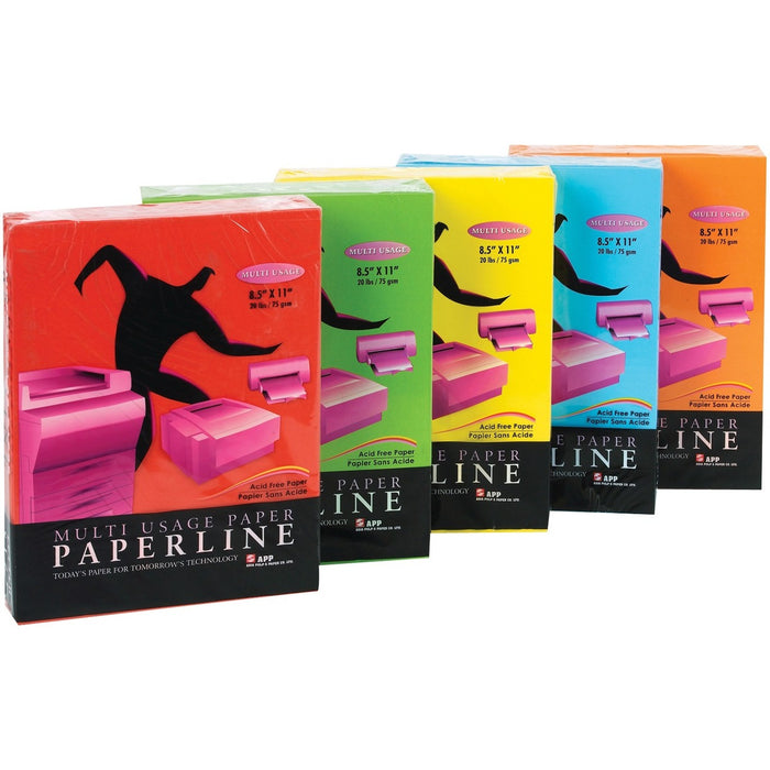 Paperline Colour Paper Multi Usage - Deep Saffron - Letter - 8 1/2" (215.90 mm) x 11" (279.40 mm) - 20 lb (9071.85 g) Basis Weight - Saffron - 500 / Pack
