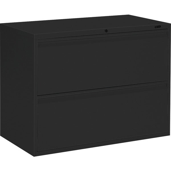 Offices To Go 2 Drawer High Lateral Cabinet - 36" x 19.3" x 27.3" - 2 x Drawer(s) for File - Lateral - Interlocking, Lockable, Leveling Glide - Black - Metal