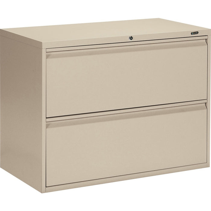 Offices To Go 2 Drawer High Lateral Cabinet - 36" (91.44 cm) Width x 19.25" (48.90 cm) Depth x 27.31" (69.37 cm) Height - 2 x Drawer(s) for File - Lateral - Interlocking, Lockable, Leveling Glide - Nevada - Metal