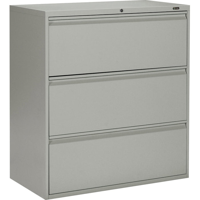 Offices To Go 3 Drawer High Lateral Cabinet - 36" (91.44 cm) Width x 19.25" (48.90 cm) Depth x 39.06" (99.21 cm) Height - 3 x Drawer(s) for File - Lateral - Interlocking, Lockable, Leveling Glide - Gray - Metal
