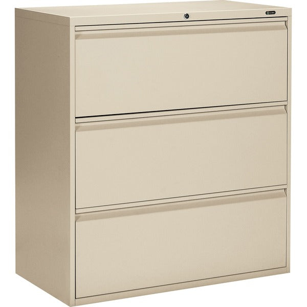 Offices To Go 3 Drawer High Lateral Cabinet - 36" (914.40 mm) Width x 19.3" (488.95 mm) Depth x 39.1" (992.12 mm) Height - 3 x Drawer(s) for File - Lateral - Interlocking, Lockable, Leveling Glide - Nevada - Metal