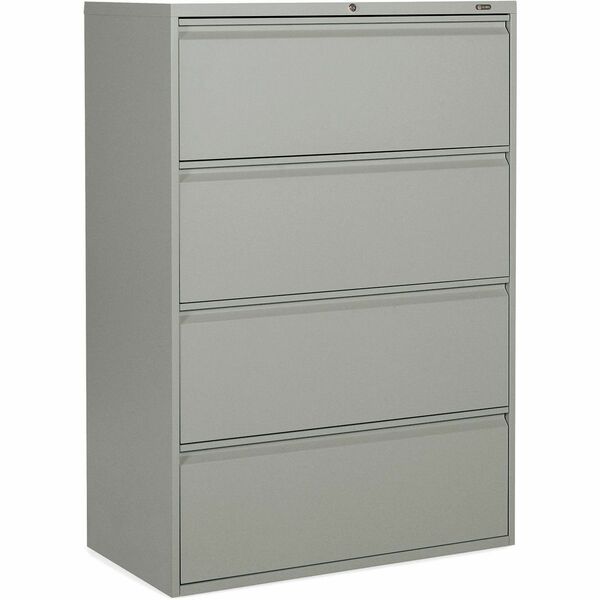 Offices To Go 4 Drawer High Lateral Cabinet - 36" (91.44 cm) Width x 19.25" (48.90 cm) Depth x 52.06" (132.23 cm) Height - 4 x Drawer(s) for File - Lateral - Interlocking, Lockable, Leveling Glide - Gray - Metal