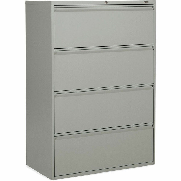 Offices To Go 4 Drawer High Lateral Cabinet - 36" (91.44 cm) Width x 19.25" (48.90 cm) Depth x 52.06" (132.23 cm) Height - 4 x Drawer(s) for File - Lateral - Interlocking, Lockable, Leveling Glide - Gray - Metal