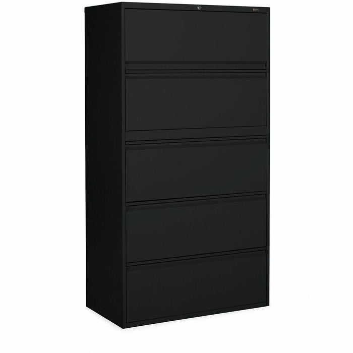 Offices To Go 5 Drawer High Lateral Cabinet - 36" (91.44 cm) Width x 19.25" (48.90 cm) Depth x 66.56" (169.06 cm) Height - 5 x Drawer(s) for File - Lateral - Interlocking, Lockable, Leveling Glide - Black - Metal