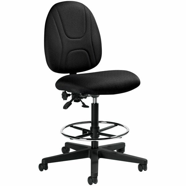 Offices To Go Beta | Armless Posture Task Drafting Stool - Polyester Seat Material - Polyester Back Material - Ebony - 1 Each