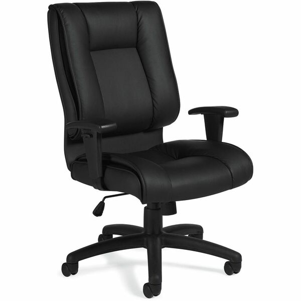 Offices To Go Ashmont | High Back Management Tilter - Luxhide, Bonded Leather Seat Material - Luxhide, Bonded Leather Back Material - High Back - Black - 1 Each