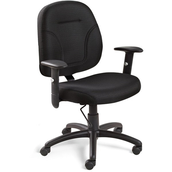 Global Part-Time | Task Chair with Height Adjustable Arms - Fabric Seat Material - Fabric Back Material - Black - 1 Each