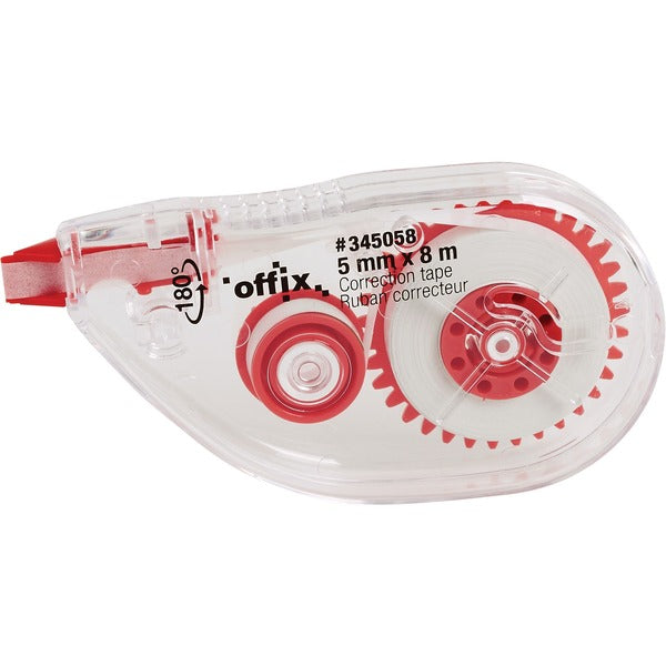 Offix Correction Tape - 0.20" (5 mm) Tape Width x 26.2 ft (8 m) Tape Length - 1 Line(s) - Disposable, Swivel Head, Ambidextrous - 1 Each