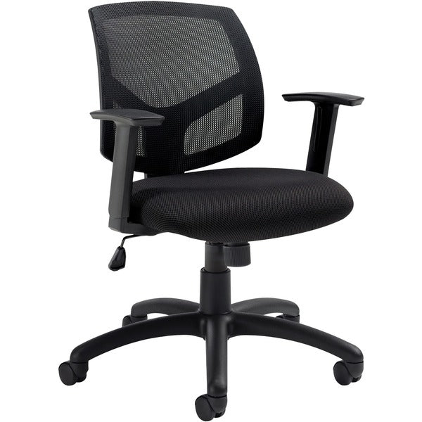 Offices To Go Bolt | Mesh Back Tilter - Black Seat Color - Fabric Seat Material - Black Back Color - Mesh Back Material - Mid Back - 5-star Base - Armrest - 1 Each