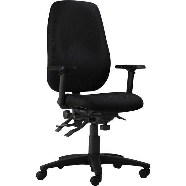 Horizon Cierra P660 Management Chair - Black Seat Color - High Density Foam (HDF), Fabric Seat Material - Black Back Color - High Density Foam (HDF), Fabric Back Material - Hardwood Plywood Frame Material - Mid Back - 5-star Base - Armrest - 1 Each