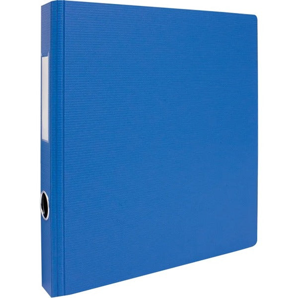 GEO 1" Textured Heavy-duty Binder, Blue - 1" Binder Capacity - Letter - 8 1/2" x 11" Sheet Size - 1" (25.40 mm) Ring - D-Ring Fastener(s) - 2 Internal Pocket(s) - Polypropylene - Blue - Heavy Duty, Textured, PVC-free, Spine Label, Finger Hole - 1 Each