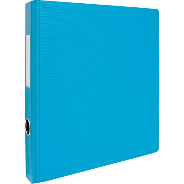 GEO 1" Textured Heavy-duty Binder, Light Blue - 1" Binder Capacity - Letter - 8 1/2" x 11" Sheet Size - 1" (25.40 mm) Ring - D-Ring Fastener(s) - 2 Internal Pocket(s) - Polypropylene - Light Blue - Heavy Duty, Textured, PVC-free, Spine Label, Finger Hole