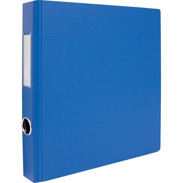 GEO 1.5" Textured Heavy-duty Binder, Blue - 1 1/2" Binder Capacity - Letter - 8 1/2" x 11" Sheet Size - D-Ring Fastener(s) - 2 Internal Pocket(s) - Polypropylene - Blue - Heavy Duty, Textured, PVC-free, Spine Label, Finger Hole - 1 Each