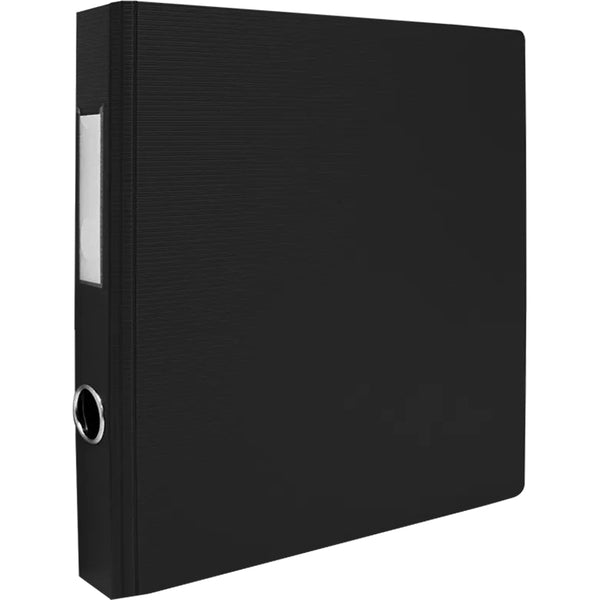 GEO 1.5" Textured Heavy-duty Binder, Black - 1 1/2" Binder Capacity - Letter - 8 1/2" x 11" Sheet Size - D-Ring Fastener(s) - 2 Internal Pocket(s) - Polypropylene - Black - Heavy Duty, Textured, PVC-free, Spine Label, Finger Hole - 1 Each