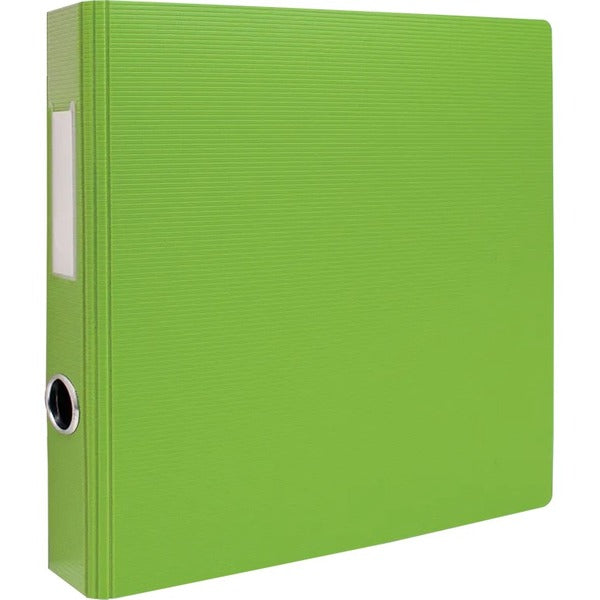 GEO 1.5" Textured Heavy-duty Binder, Green - 1 1/2" Binder Capacity - Letter - 8 1/2" x 11" Sheet Size - D-Ring Fastener(s) - 2 Internal Pocket(s) - Polypropylene - Green - Heavy Duty, Textured, PVC-free, Spine Label, Finger Hole - 1 Each