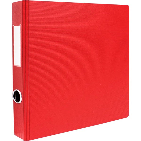 GEO 1.5" Textured Heavy-duty Binder, Red - 1 1/2" (38.10 mm) Binder Capacity - Letter - 8 1/2" (215.90 mm) x 11" (279.40 mm) Sheet Size - Fastener: D-Ring - Pocket: 2, Internal - Polypropylene - Red - Heavy Duty, Textured, PVC-free, Spine Label, Finger Ho