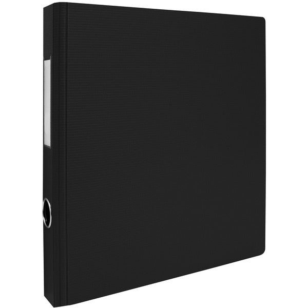 GEO 2" Textured Heavy-duty Binder, Black - 2" Binder Capacity - Letter - 8 1/2" x 11" Sheet Size - D-Ring Fastener(s) - 2 Internal Pocket(s) - Polypropylene - Black - Heavy Duty, Textured, PVC-free, Spine Label, Finger Hole - 1 Each