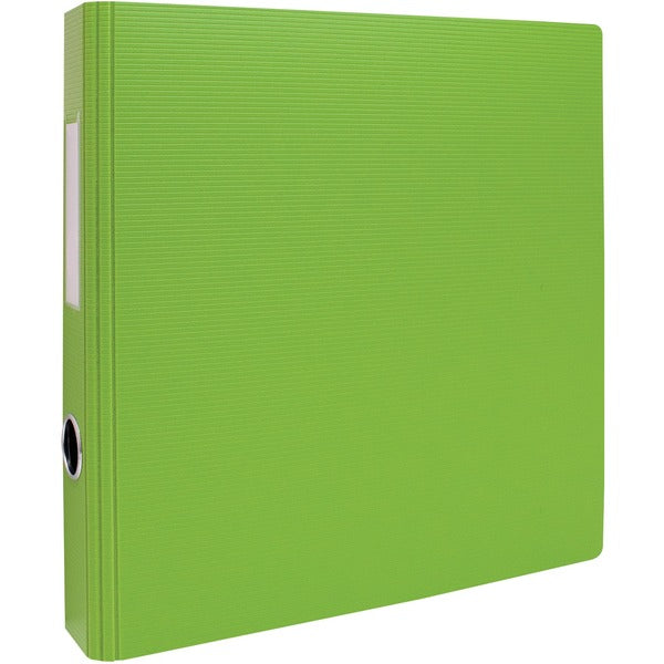 GEO 2" Textured Heavy-duty Binder, Green - 2" Binder Capacity - Letter - 8 1/2" x 11" Sheet Size - D-Ring Fastener(s) - 2 Internal Pocket(s) - Polypropylene - Green - Heavy Duty, Textured, PVC-free, Spine Label, Finger Hole - 1 Each