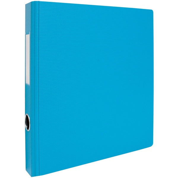 GEO 2" Textured Heavy-duty Binder, Light Blue - 2" Binder Capacity - Letter - 8 1/2" x 11" Sheet Size - D-Ring Fastener(s) - 2 Internal Pocket(s) - Polypropylene - Light Blue - Heavy Duty, Textured, PVC-free, Spine Label, Finger Hole - 1 Each