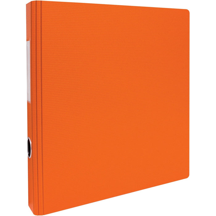 Geocan 2" Textured Heavy-duty Binder, Orange - 2" (50.80 mm) Binder Capacity - Letter - 8 1/2" (215.90 mm) x 11" (279.40 mm) Sheet Size - Fastener(s): D-Ring - Pocket(s): 2, Internal - Polypropylene - Orange - Heavy Duty, Textured, PVC-free, Spine Label,