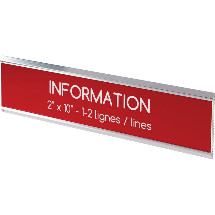 Derome Engraved Plate with Holder - 10" (254 mm) Width x 2" (50.80 mm) Height - Engraved - 1 Each