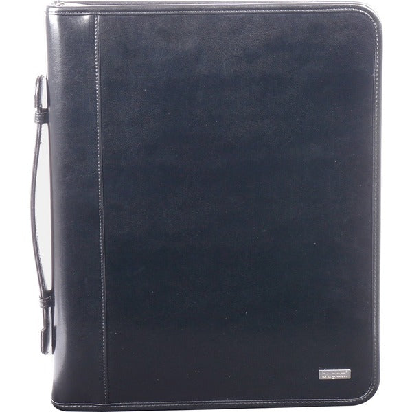 bugatti RGB1107 Ring Binder Writing Case - Legal - 8 1/2" (215.90 mm) x 14" (355.60 mm) Sheet Size - 1.50" (38.10 mm) Ring - Fastener(s): D-Ring - Leather - Black - Calculator, Card Holder, Pen Holder, Handle, Zipper Closure - 1 Each